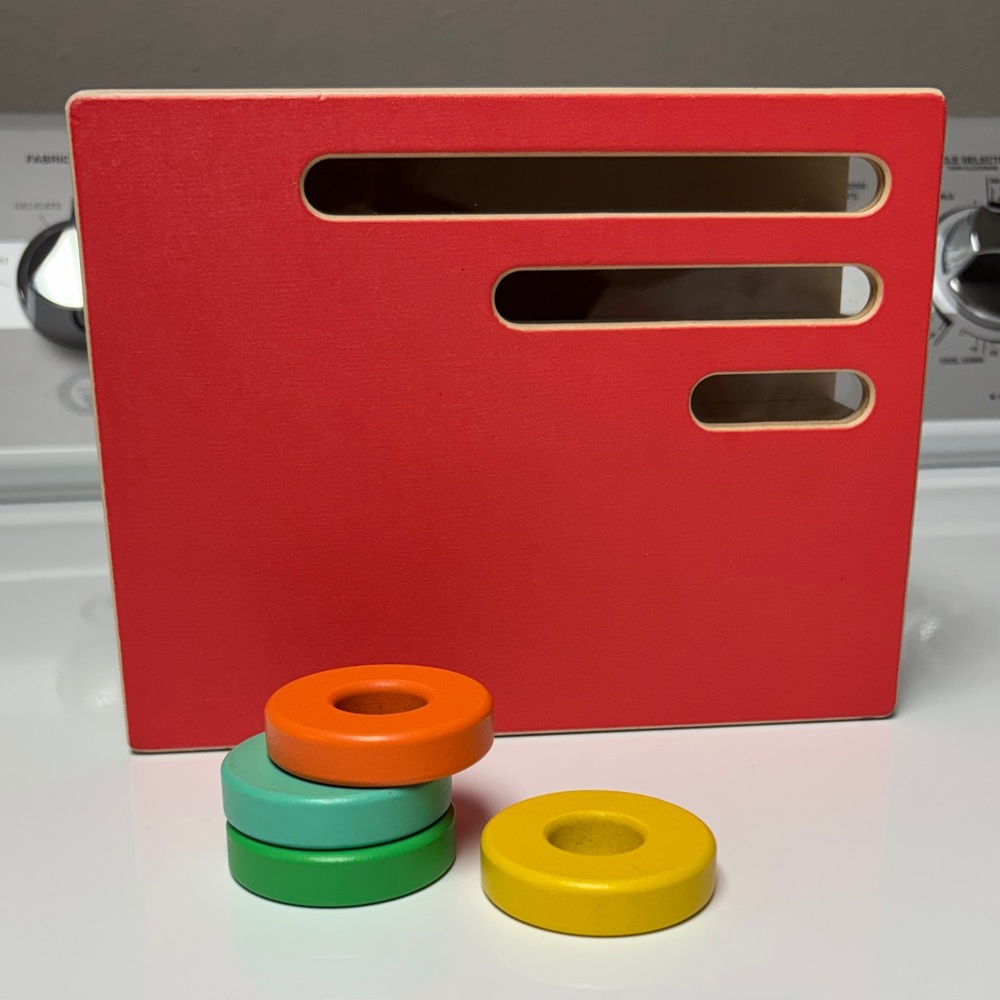 Lovevery Wooden Stacking Rings/Shoot Learning Toy - Multi Color
